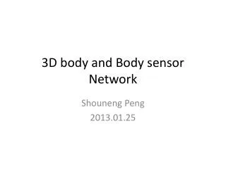 3d body and body sensor network