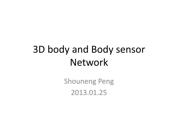 3d body and body sensor network