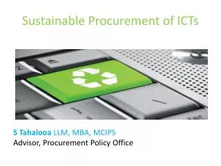 Sustainable Procurement of ICTs