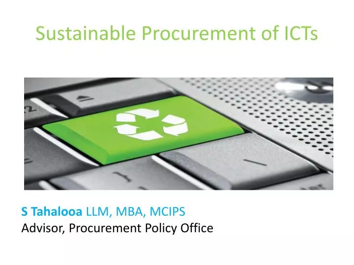 sustainable procurement of icts