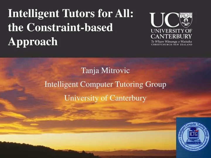 intelligent tutors for all the constraint based approach