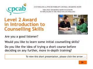 Level 2 Award in Introduction to Counselling Skills