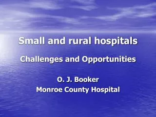 Small and rural hospitals