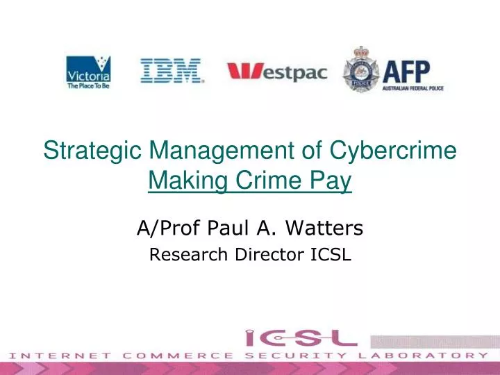 strategic management of cybercrime making crime pay