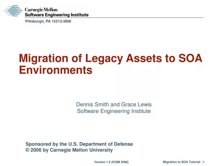 migration of legacy assets to soa environments