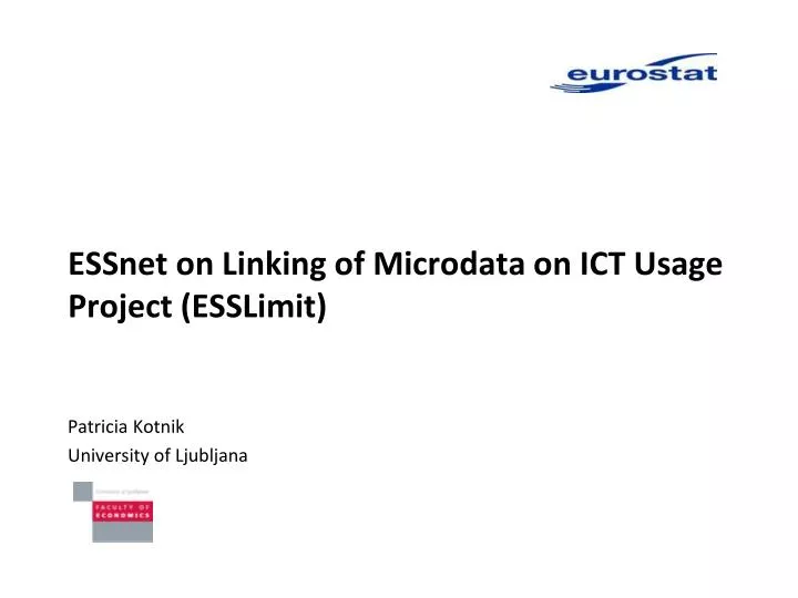 essnet on linking of microdata on ict usage project esslimit