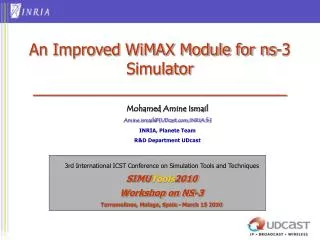 An Improved WiMAX Module for ns-3 Simulator _____________________________