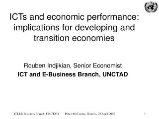 ICTs and economic performance: implications for developing and transition economies