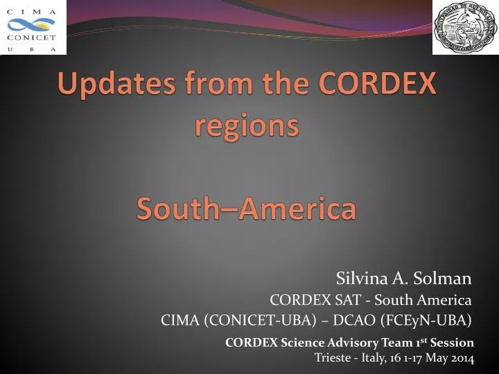 updates from the cordex regions south america
