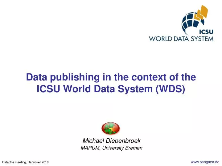 data publishing in the context of the icsu world data system wds