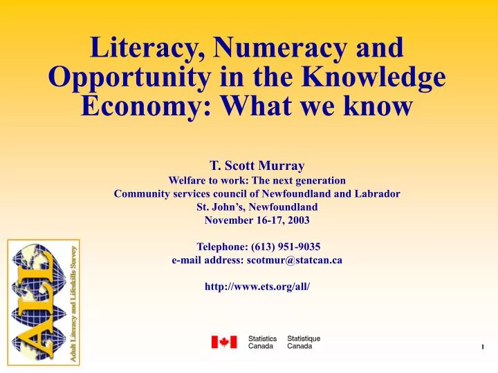 literacy numeracy and opportunity in the knowledge economy what we know