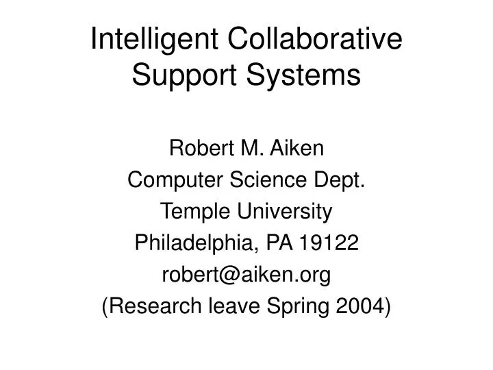 intelligent collaborative support systems