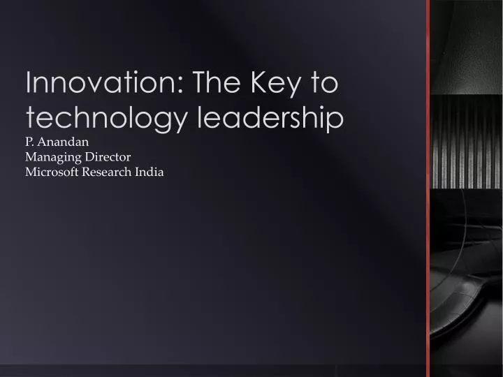 innovation the key to technology leadership