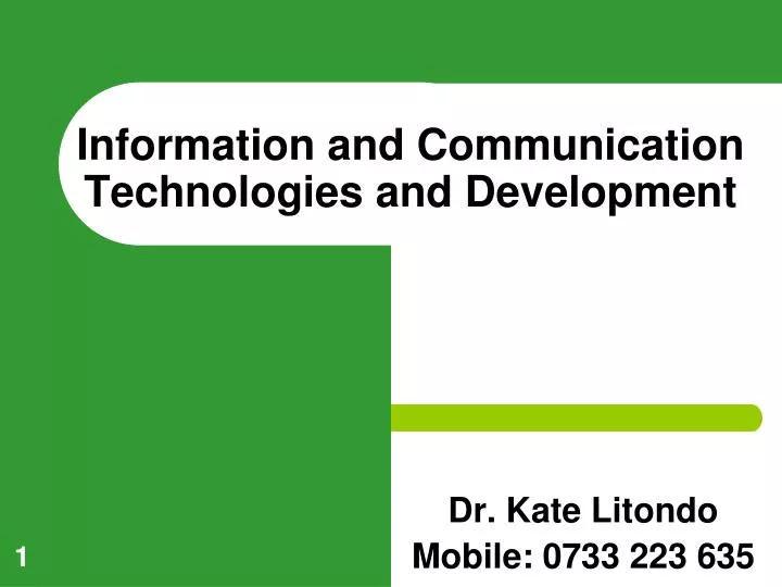 information and communication technologies and development