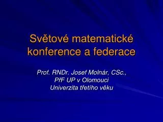 sv tov matematick konference a federace