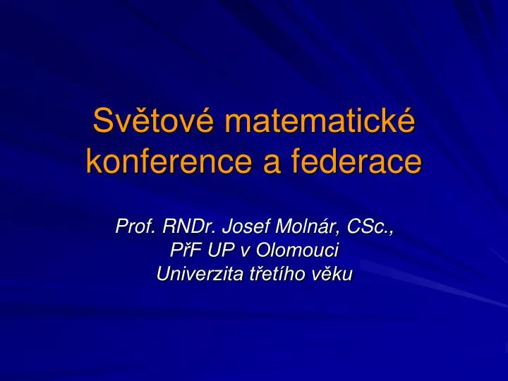 sv tov matematick konference a federace