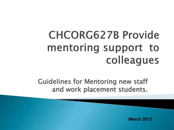 chcorg627b provide mentoring support to colleagues
