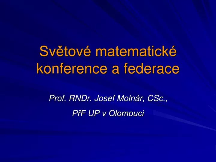 sv tov matematick konference a federace