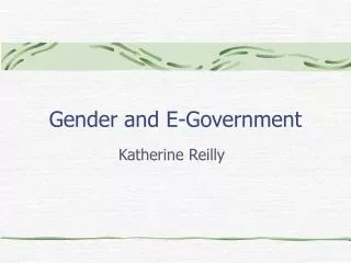 Gender and E-Government
