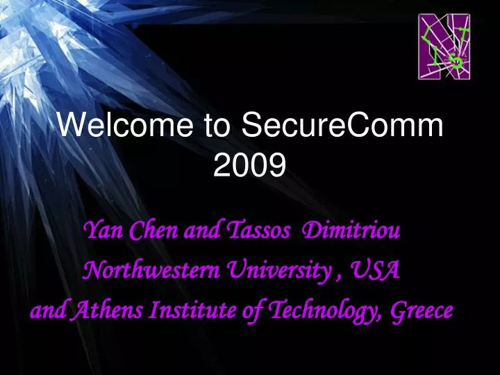welcome to securecomm 2009