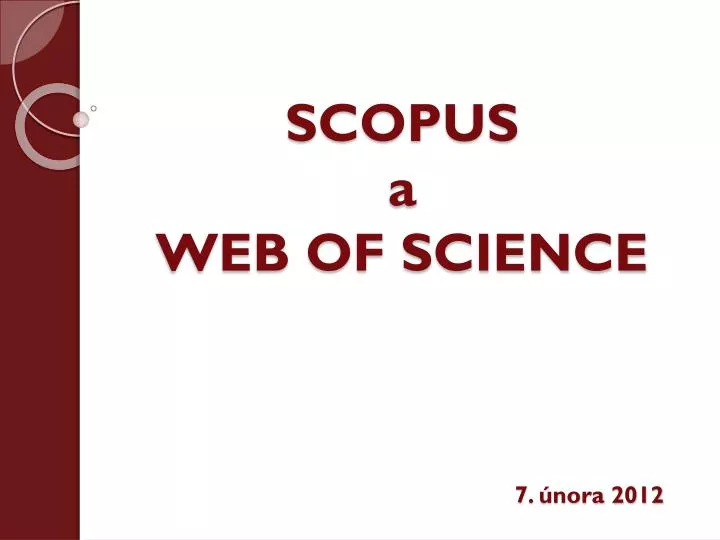 scopus a web of science