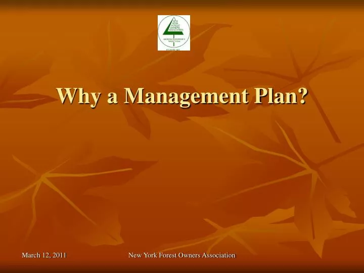 why a management plan
