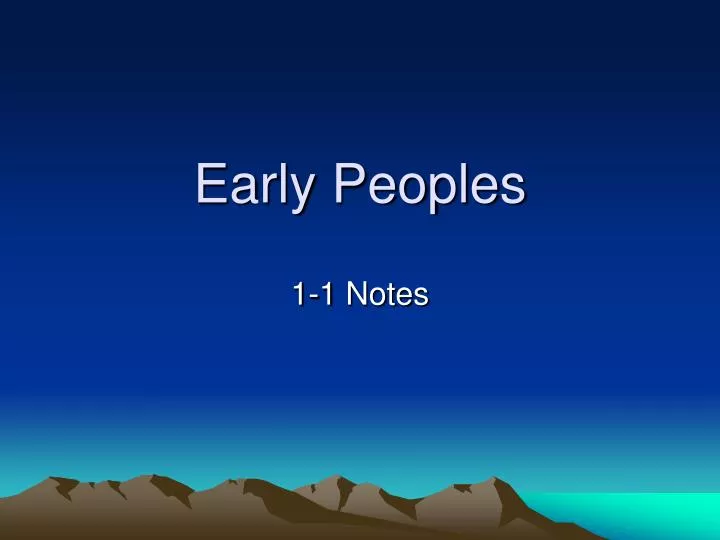 early peoples