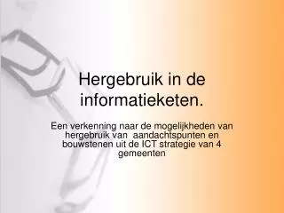 hergebruik in de informatieketen