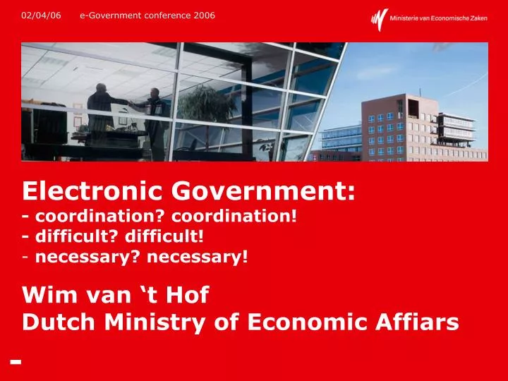 wim van t hof dutch ministry of economic affiars