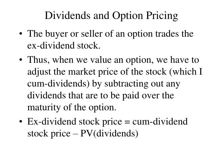 dividends and option pricing
