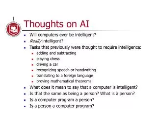 Thoughts on AI