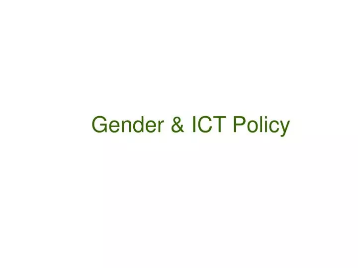 gender ict policy