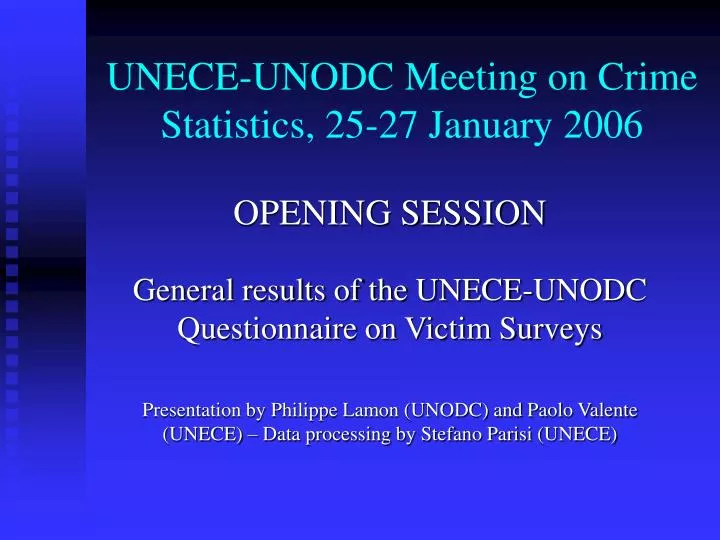 unece unodc meeting on crime statistics 25 27 january 2006