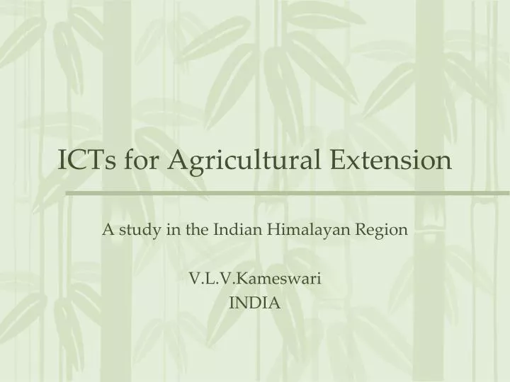 icts for agricultural extension