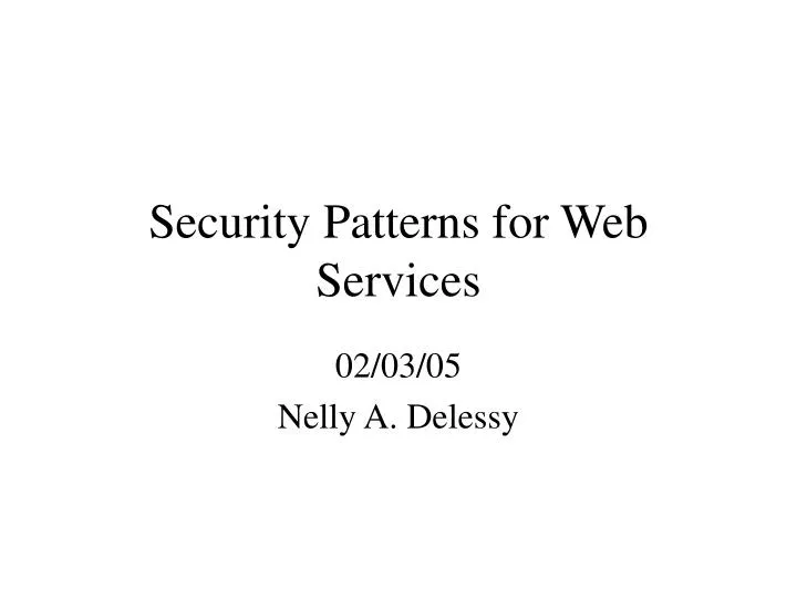 security patterns for web services