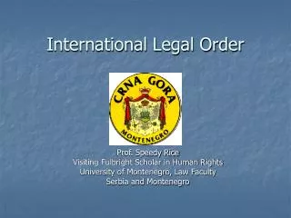 International Legal Order