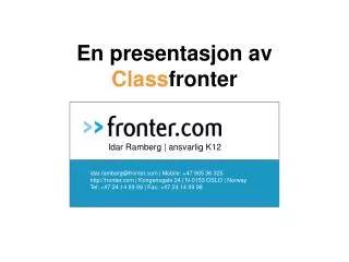 en presentasjon av class fronter