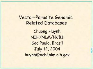 Vector-Parasite Genomic Related Databases