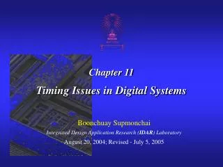 Chapter 11 Timing Issues in Digital Systems