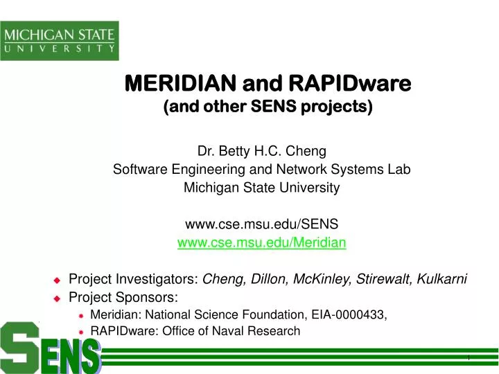 meridian and rapidware and other sens projects