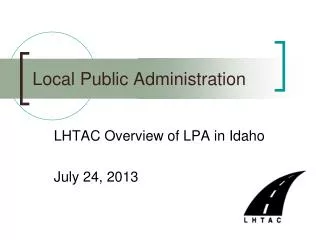 Local Public Administration