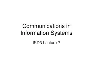Communications in Information Systems