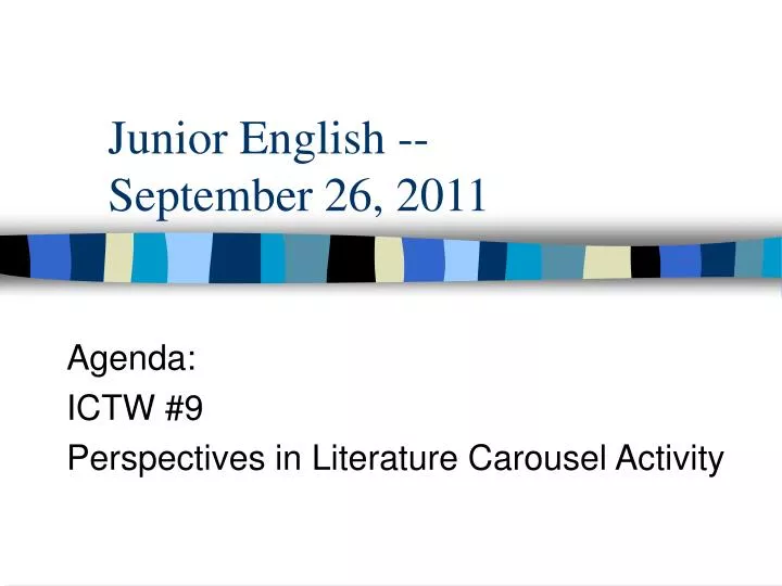 junior english september 26 2011