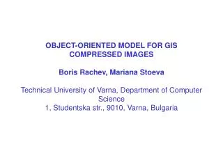 Object- oriented Model for GIS Compressed Images