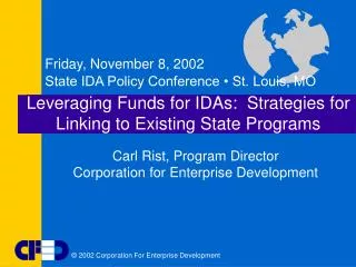 Leveraging Funds for IDAs: Strategies for Linking to Existing State Programs