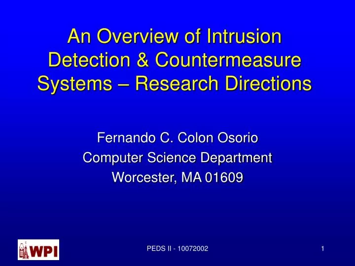 an overview of intrusion detection countermeasure systems research directions