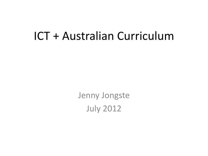 ict australian curriculum