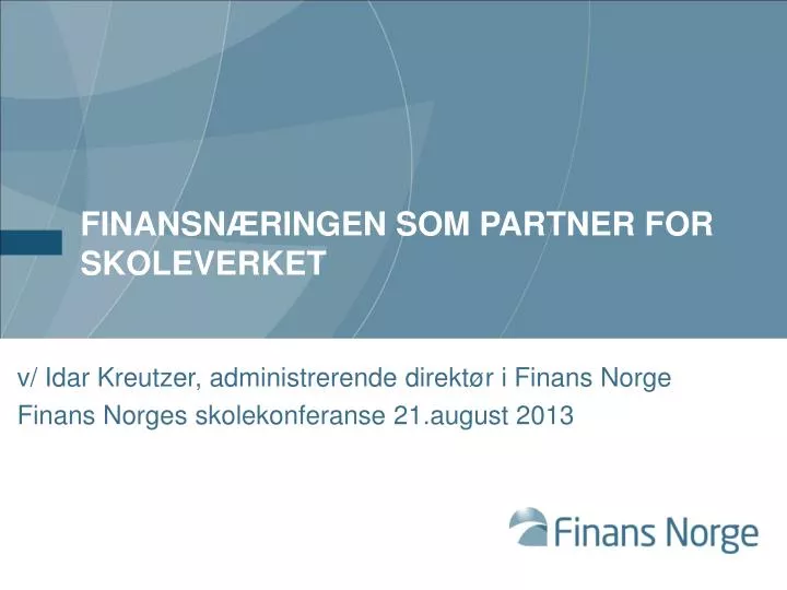 finansn ringen som partner for skoleverket