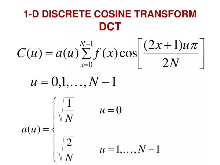 1 d discrete cosine transform dct