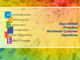 Dave DeWalt President Worldwide Customer Operations